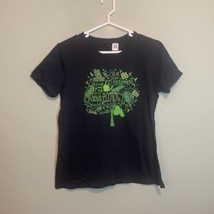 NWT Womens Recycle Environment Earth Day Tree‎ Artsy Casual T-Shirt Black Medium